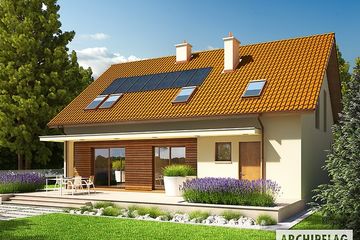  Projekt domu E4 ECONOMIC (wersja B) (WRC2112) - projekt domu parterowego z poddaszem - Zdjęcie 1