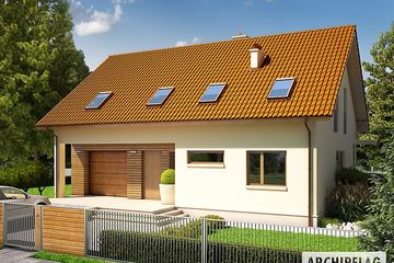  Projekt domu E4 ECONOMIC (wersja B) (WRC2112) - projekt domu parterowego z poddaszem - Zdjęcie 2