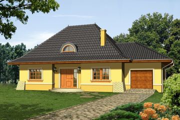  Projekt domu Amaretto z garażem 2 stanowiskowym (WRN1128) - projekt domu parterowego z poddaszem - Zdjęcie 1