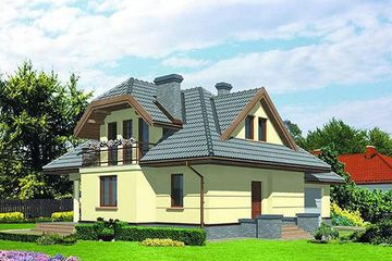  Projekt domu BM 33 (KRA1292) - projekt domu parterowego z poddaszem - Zdjęcie 2