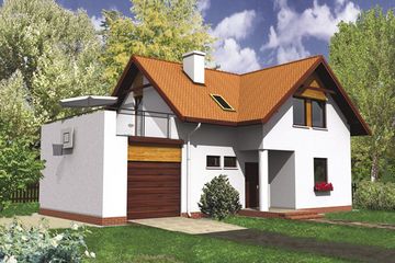  Projekt domu W 01 (GDB1000) - projekt domu parterowego z poddaszem - Zdjęcie 1