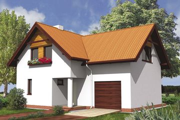  Projekt domu W 02 (GDB1002) - projekt domu parterowego z poddaszem - Zdjęcie 1
