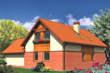  Projekt domu W 06 (GDB1004) - projekt domu parterowego z poddaszem - Zdjęcie 2