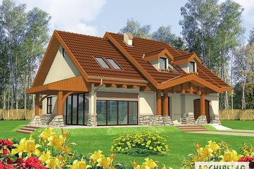  Projekt domu Elena G1 (duplikat) (WRC2187) - projekt domu parterowego z poddaszem - Zdjęcie 1