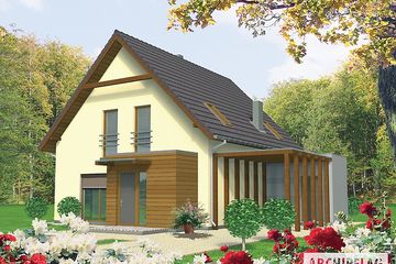  Projekt domu Erna (z wiatą) (duplikat) (WRC2232) - projekt domu parterowego z poddaszem - Zdjęcie 1