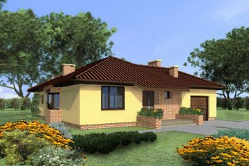  Projekt domu Familijny B (GDA1001) - projekt domu parterowego - Zdjęcie 1