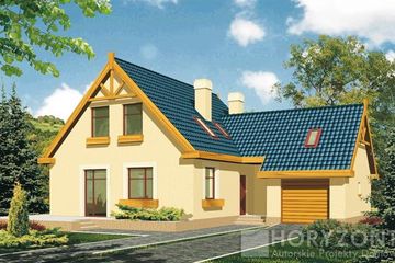  Projekt domu SOSENKA I wariant C z pojedynczym garażem układ L (WRD1054) - projekt domu parterowego - Zdjęcie 1