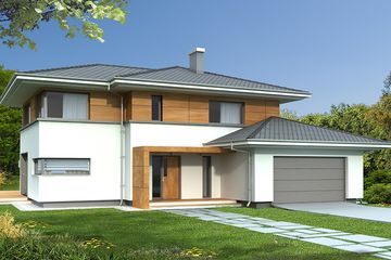  Projekt domu ALEKSANDRA MODERN wariant B poszerzona(duplikat) (WRD1953) - projekt domu parterowego z poddaszem - Zdjęcie 2
