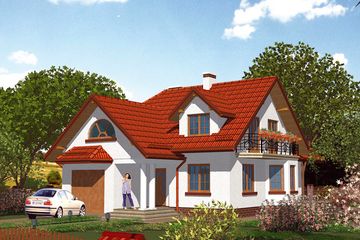  Projekt domu APS 100 (LUA1111) - projekt domu parterowego z poddaszem - Zdjęcie 1