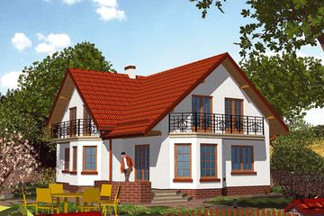  Projekt domu APS 100 (LUA1111) - projekt domu parterowego z poddaszem - Zdjęcie 2