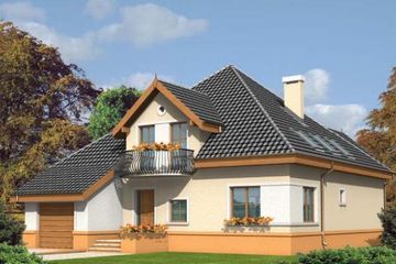  Projekt domu ANULA (WRA1302) - projekt domu parterowego z poddaszem - Zdjęcie 1