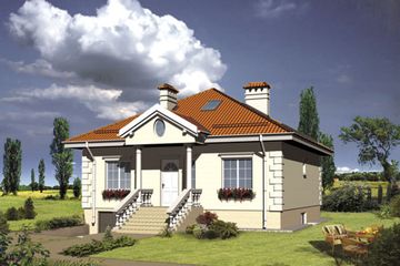 Projekt domu Palermo (KRH1066) - projekt domu parterowego z poddaszem - Zdjęcie 1