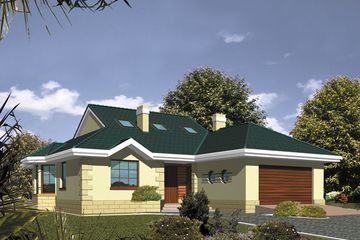  Projekt domu PLUTON (WRH1009) - projekt domu parterowego z poddaszem - Zdjęcie 1