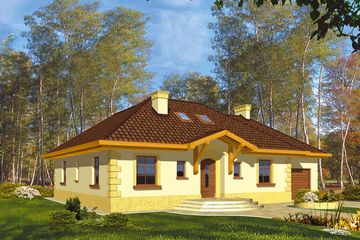  Projekt domu PEGAZ wersja z garażem (WRH1011) - projekt domu parterowego - Zdjęcie 1