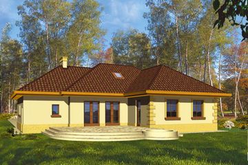  Projekt domu PEGAZ wersja z garażem (WRH1011) - projekt domu parterowego - Zdjęcie 2