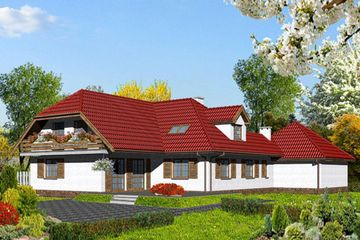  Projekt domu DOM PRZY NASTURCJOWEJ - stary (KRK1020) - projekt domu parterowego z poddaszem - Zdjęcie 2