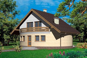  Projekt domu DOM PRZY BUKSZPANOWEJ - stary (KRK1028) - projekt domu parterowego z poddaszem - Zdjęcie 1
