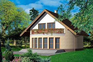  Projekt domu DOM PRZY BUKSZPANOWEJ - stary (KRK1028) - projekt domu parterowego z poddaszem - Zdjęcie 2