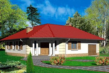  Projekt domu przy Rezedowej (KRK1032) - projekt domu parterowego - Zdjęcie 1