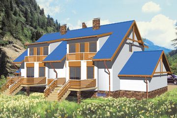  Projekt domu LMBL 06 (WRB1061) - projekt domu parterowego z poddaszem - Zdjęcie 1