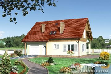  Projekt domu Błażej (KRD1383) - projekt domu parterowego z poddaszem - Zdjęcie 1