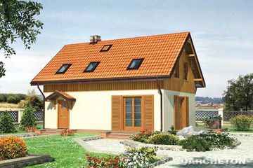  Projekt domu Fretka - murowana – ceramika (KRD1410) - projekt domu parterowego z poddaszem - Zdjęcie 1