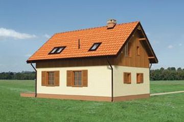  Projekt domu Fretka - murowana – ceramika (KRD1410) - projekt domu parterowego z poddaszem - Zdjęcie 2