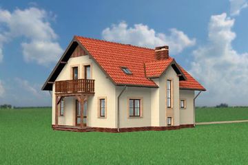  Projekt domu Klemens (KRD1419) - projekt domu parterowego z poddaszem - Zdjęcie 2