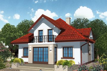 Projekt domu APS 249 - parterowy z poddaszem dom o powierzchni 143,50 m², dach namiotowy - ujęcie 2