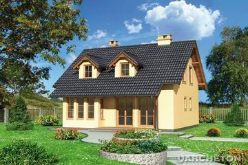  Projekt domu Gizela - murowana – ceramika (KRD1448) - projekt domu parterowego z poddaszem - Zdjęcie 1