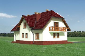  Projekt domu Wawrzyn (KRD1483) - projekt domu parterowego z poddaszem - Zdjęcie 2