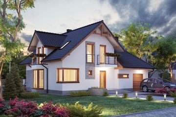  Projekt domu Hestia (WRW1202) - projekt domu parterowego z poddaszem - Zdjęcie 1