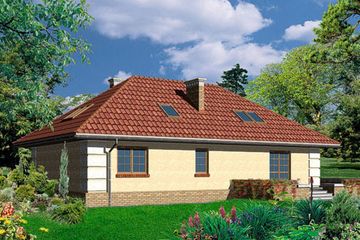  Projekt domu DOM PRZY AGRESTOWEJ - stary (KRK1066) - projekt domu parterowego z poddaszem - Zdjęcie 2