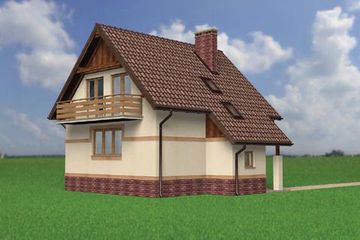  Projekt domu Miłek - murowana - ceramika (KRD1528) - projekt domu parterowego z poddaszem - Zdjęcie 2