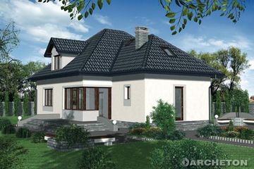  Projekt domu Rufin (KRD1564) - projekt domu parterowego z poddaszem - Zdjęcie 1