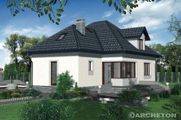  Projekt domu Rufin (KRD1564) - projekt domu parterowego z poddaszem - Zdjęcie 2