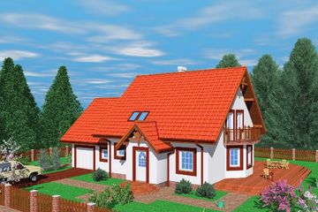  Projekt domu Fra (SLB1121) - projekt domu parterowego z poddaszem - Zdjęcie 1