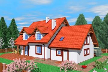  Projekt domu Fra (SLB1121) - projekt domu parterowego z poddaszem - Zdjęcie 2
