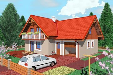  Projekt domu Lem (SLB1128) - projekt domu parterowego z poddaszem - Zdjęcie 1