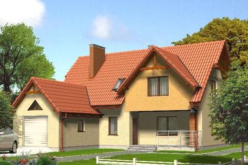  Projekt domu BAZYLISZEK (BSB1006) - projekt domu parterowego z poddaszem - Zdjęcie 1