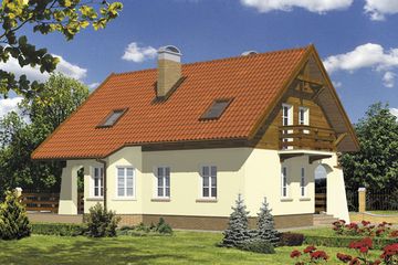  Projekt domu AR 116 (KRL1001) - projekt domu parterowego z poddaszem - Zdjęcie 1