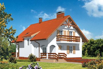  Projekt domu AR 129 (KRL1007) - projekt domu parterowego z poddaszem - Zdjęcie 1