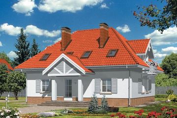  Projekt domu AR 130 (KRL1008) - projekt domu parterowego z poddaszem - Zdjęcie 1