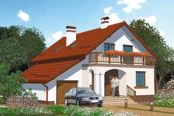  Projekt domu APS 110 (LUA1146) - projekt domu parterowego z poddaszem - Zdjęcie 1