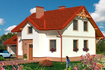  Projekt domu LONIGO (KRH1087) - projekt domu parterowego z poddaszem - Zdjęcie 1