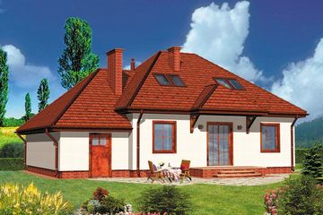  Projekt domu Bibione (KRH1098) - projekt domu parterowego z poddaszem - Zdjęcie 2