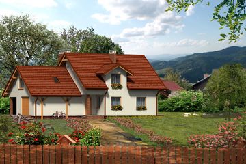  Projekt domu Irsina (KRH1100) - projekt domu parterowego z poddaszem - Zdjęcie 1