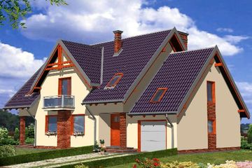  Projekt domu Marsala (KRH1101) - projekt domu parterowego z poddaszem - Zdjęcie 1