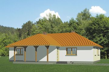  Projekt domu Domek Sosnowy z wiatą (SLF1006) - projekt domu parterowego - Zdjęcie 1