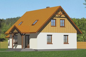  Projekt domu Domek Ciepły z garażem (SLF1013) - projekt domu parterowego z poddaszem - Zdjęcie 2